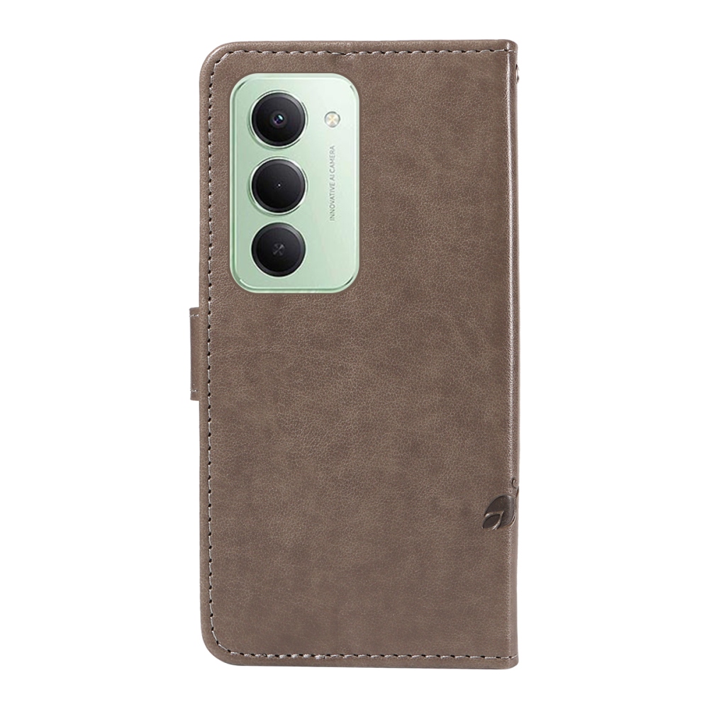 Flowery knižkové púzdro na Xiaomi Redmi 15 4G (171mm) - šedé
