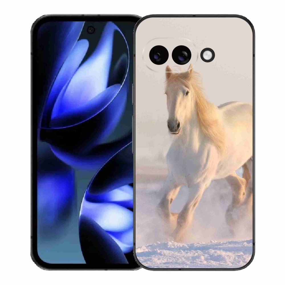 Gélový kryt mmCase na Google Pixel 9a - kôň v snehu