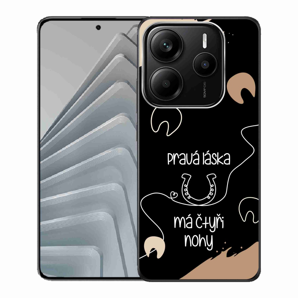 Gélový kryt mmCase na Xiaomi Redmi Note 14 5G - koňský motív čierne pozadie