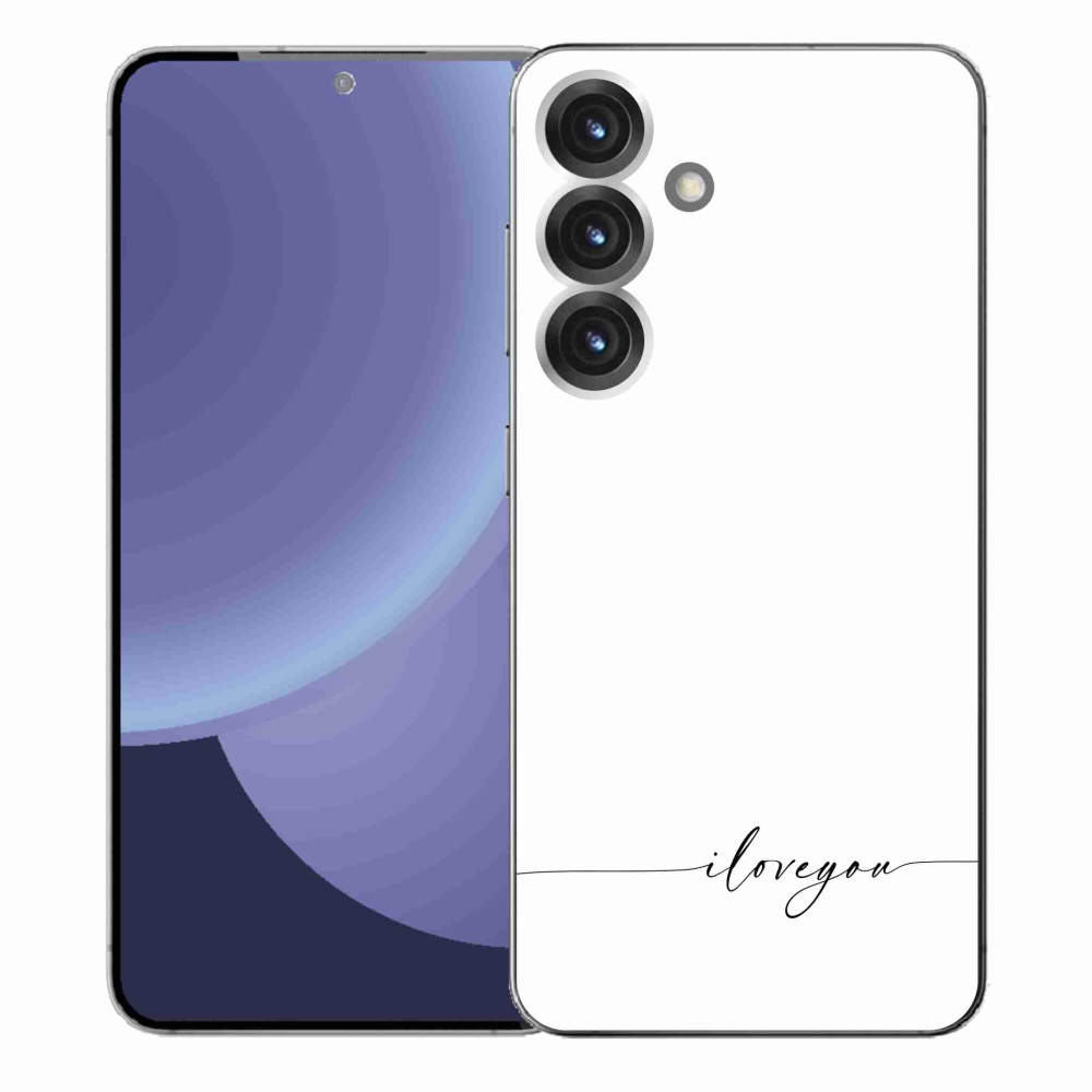 Gélový kryt mmCase na Samsung Galaxy S25+ - I love you biele pozadie