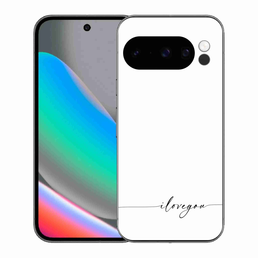 Gélový kryt mmCase na Google Pixel 10 Pro - I love you biele pozadie