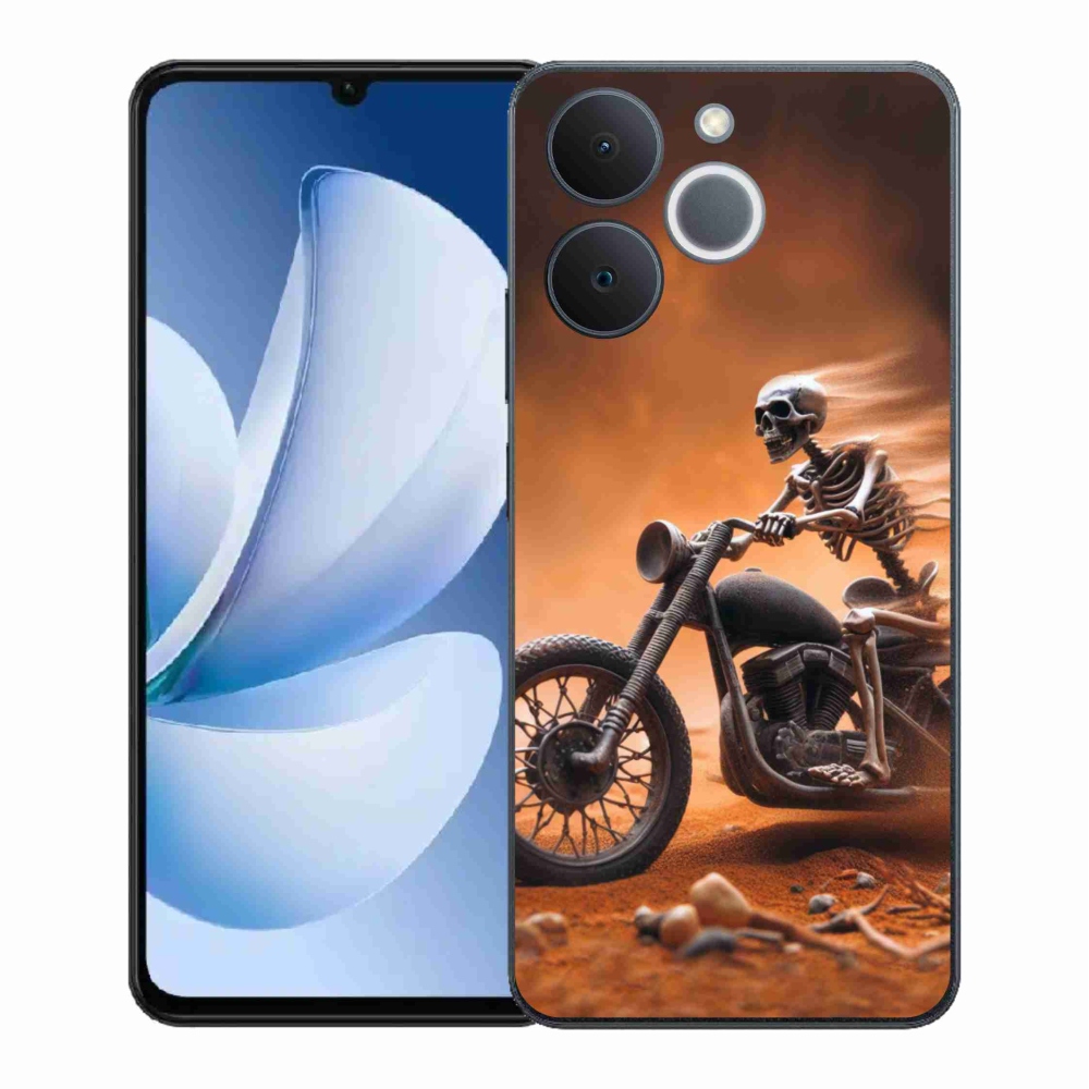 Gélový kryt mmCase na Realme Note 70T - kostra na motorke