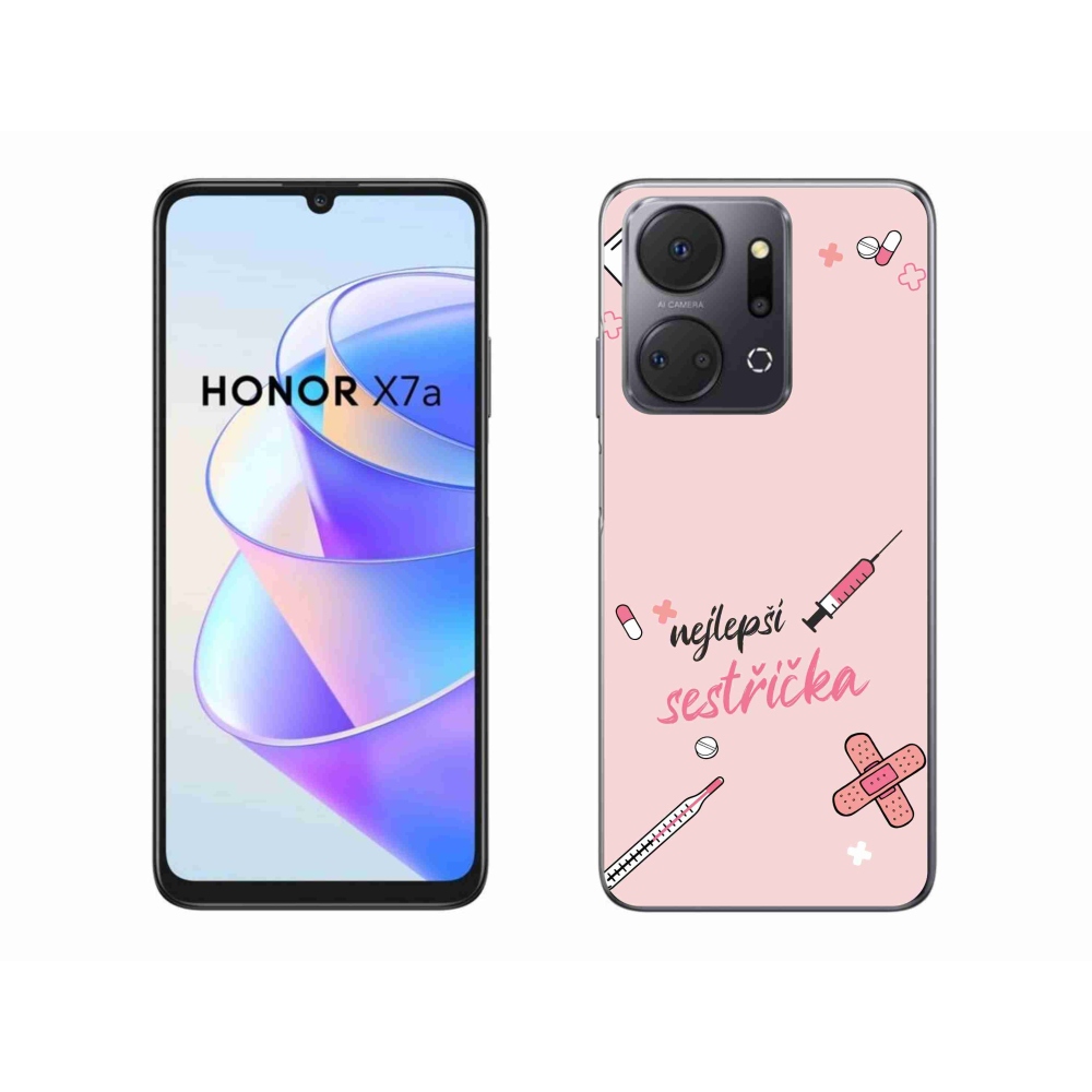 Gélový kryt mmCase na Honor X7a - najlepšia sestrička ružové pozadie