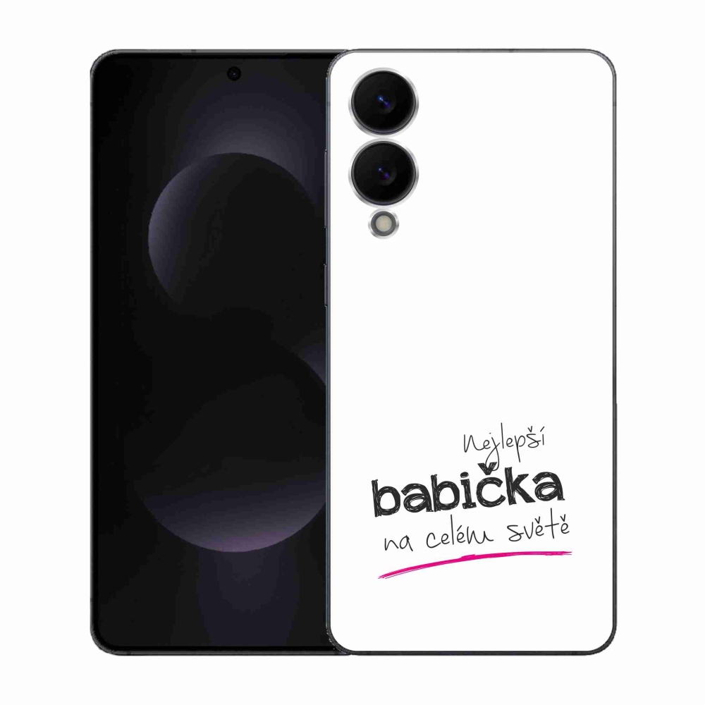 Gélový kryt mmCase na Samsung Galaxy S25 Edge - najlepšia babička 4 biele pozadie