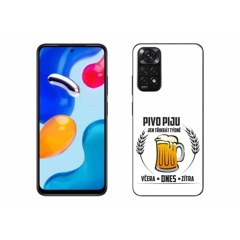 Gélový kryt mmCase na Xiaomi Redmi Note 11 4G - pivný motív biele pozadie