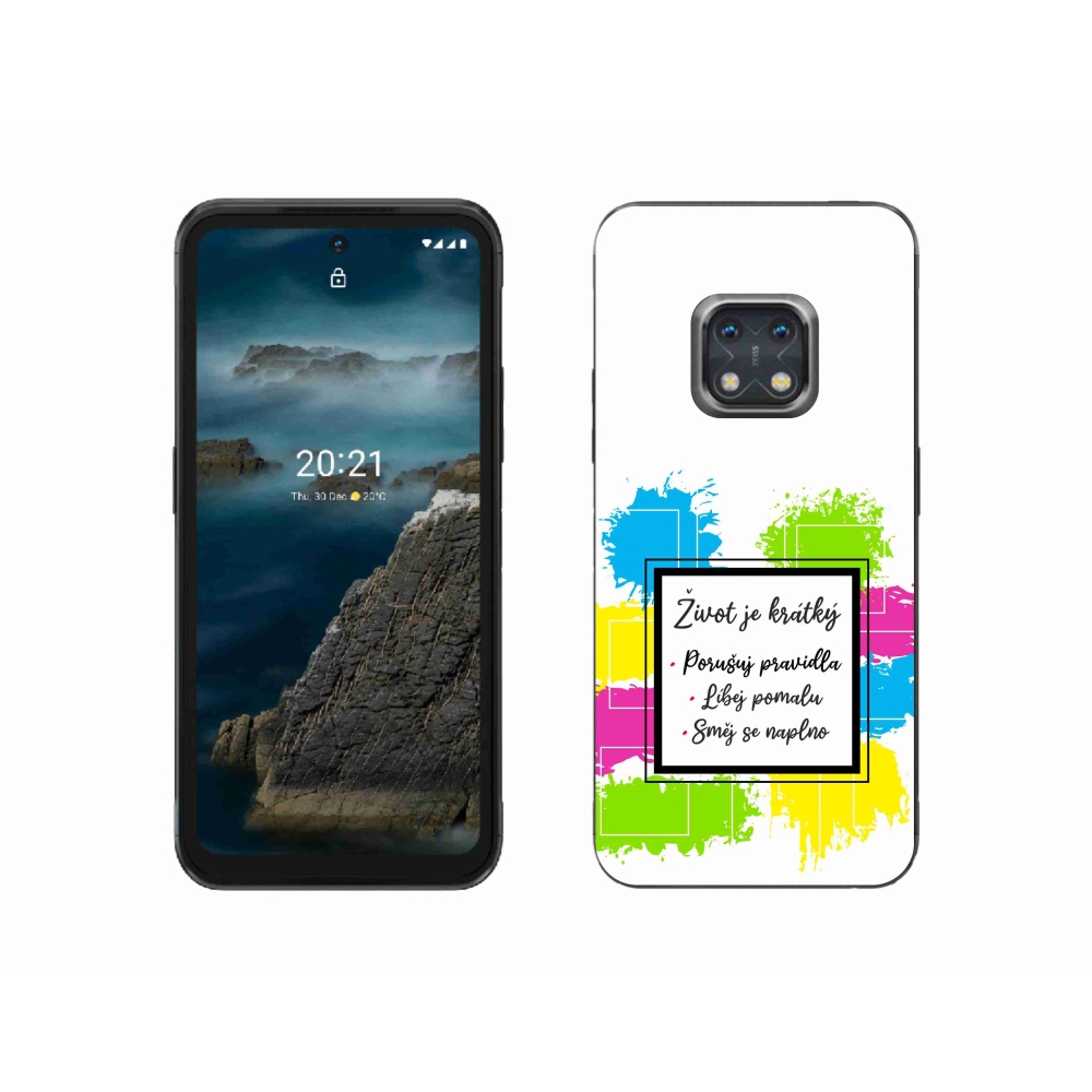 Gélový kryt mmCase na Nokia XR20 - citát 5 biele pozadie