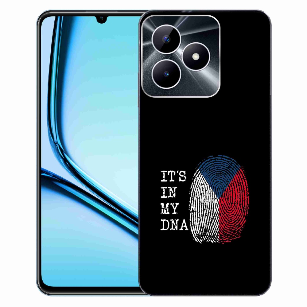 Gélový kryt mmCase na Realme Note 50 - vlajka odtlačok prsta čierne pozadie
