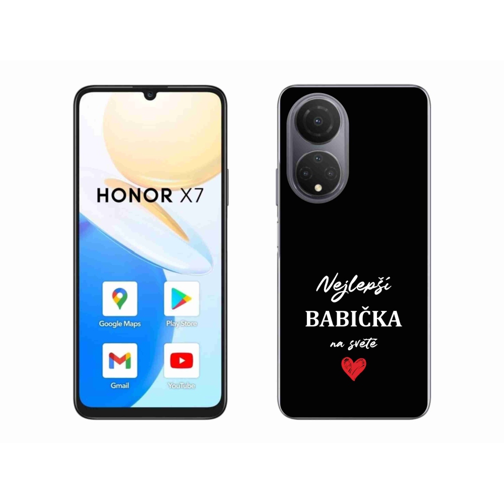 Gélový kryt mmCase na Honor X7 - najlepšia babička 1 čierne pozadie