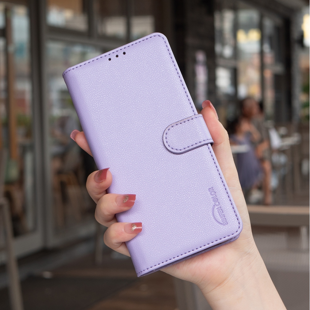 BINFEN knižkové púzdro na Xiaomi Redmi 15 5G (169mm) - fialové