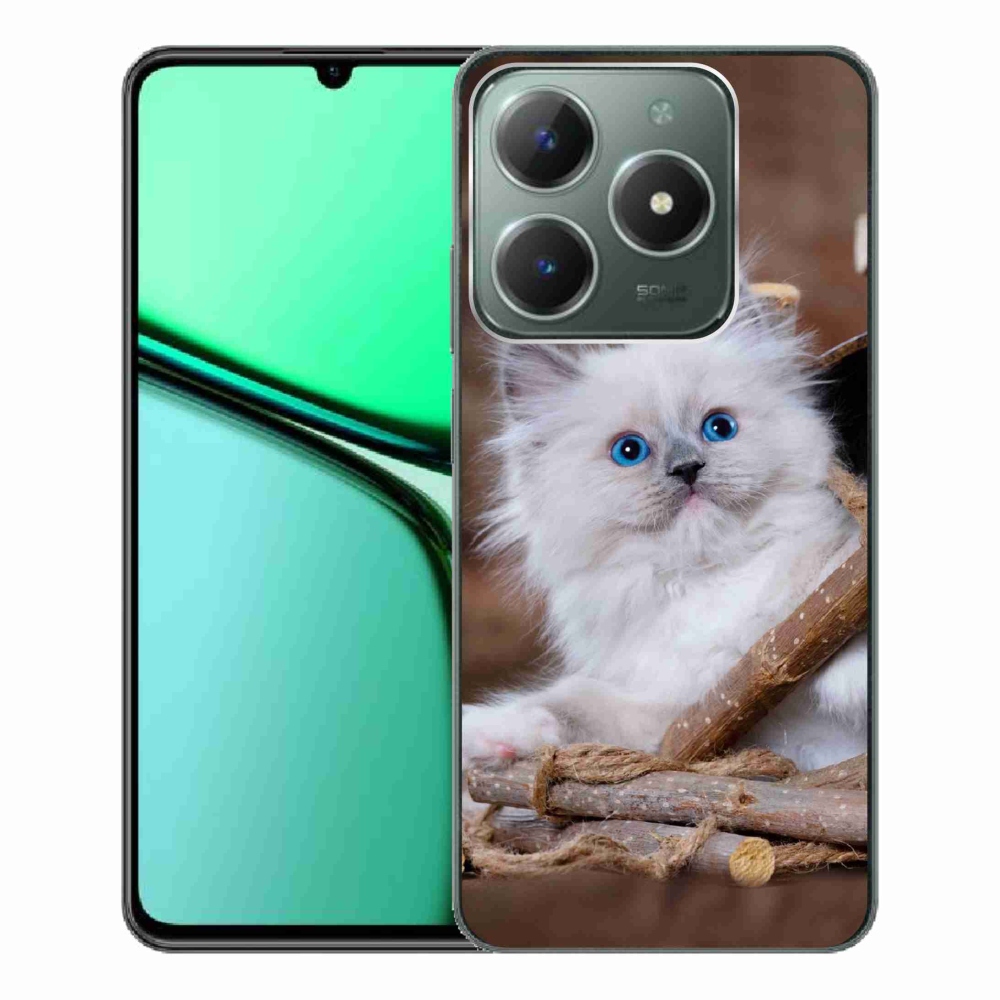 Gélový kryt mmCase na Realme C61 - biele mačiatko