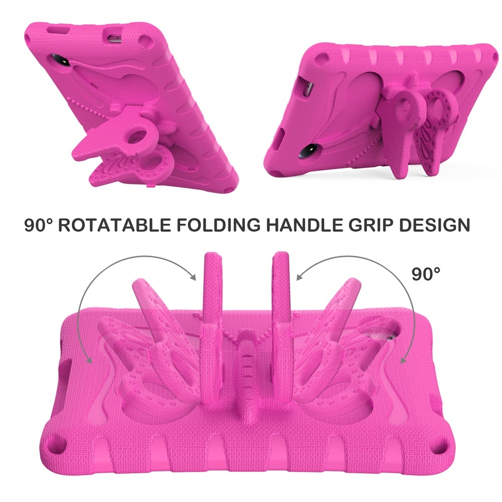 Kids Butterfly EVA odolné puzdro s popruhom na tablet Xiaomi Redmi Pad SE 8.7 - rose