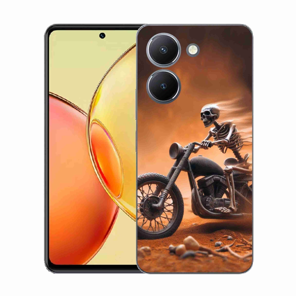 Gélový kryt mmCase na Vivo Y36 - kostra na motorke