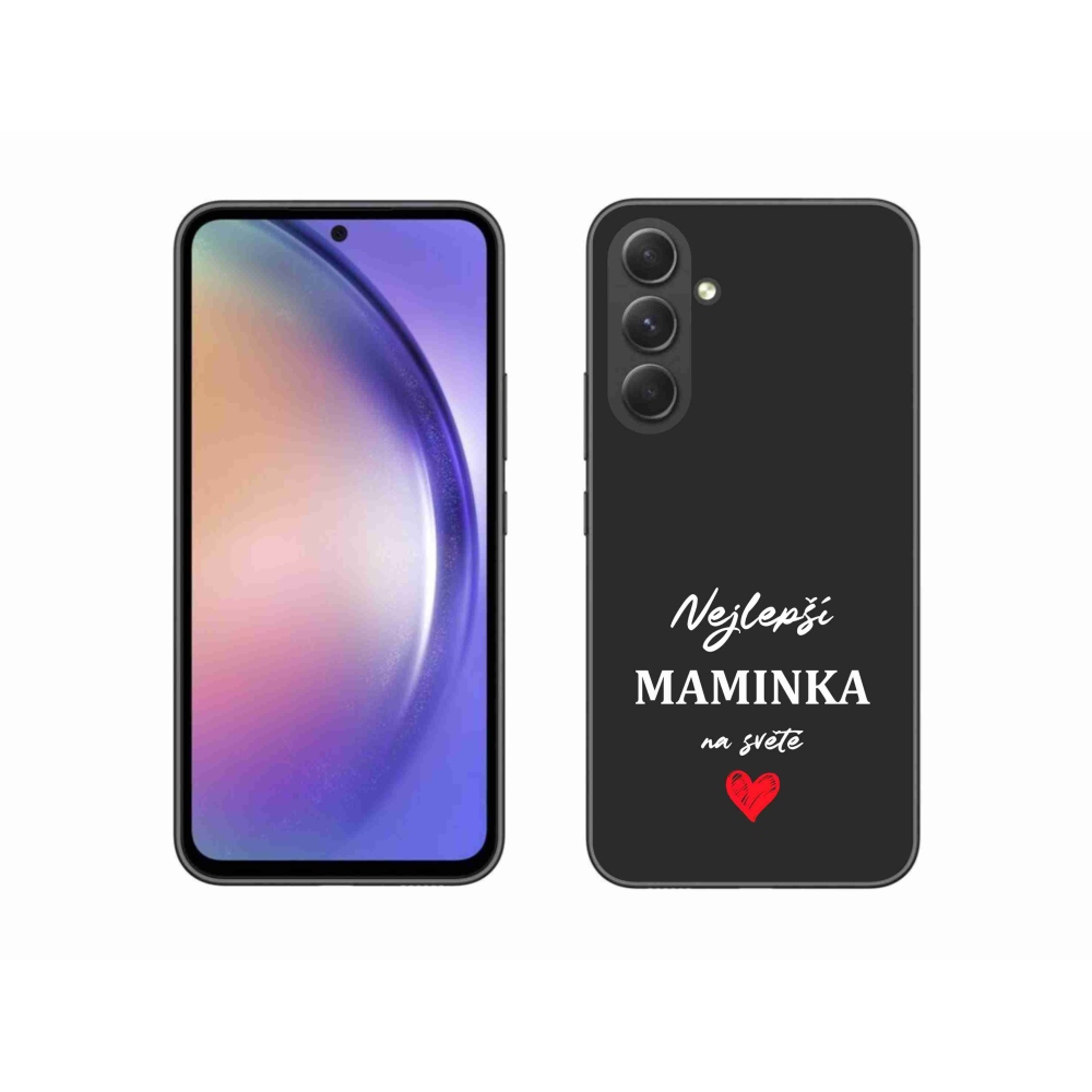 Gélový kryt mmCase na Samsung Galaxy A54 5G - najlepšia mamička 1 čierne pozadie