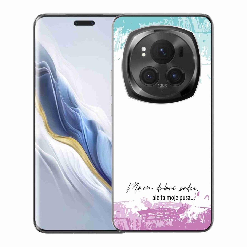 Gélový kryt mmCase na Honor Magic 6 Pro 5G - vtipný text 3 biele pozadie