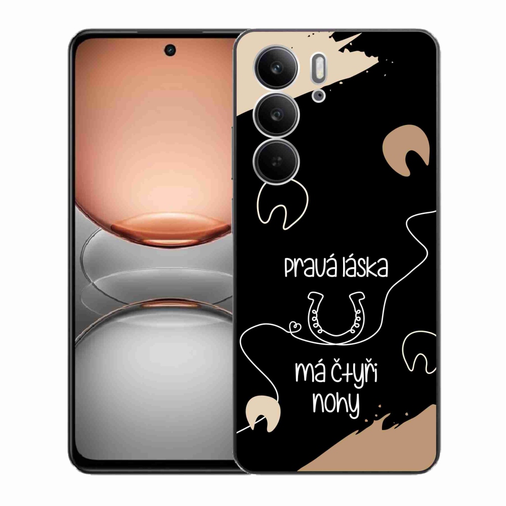 Gélový kryt mmCase na Realme C75 - konský motív čierne pozadie