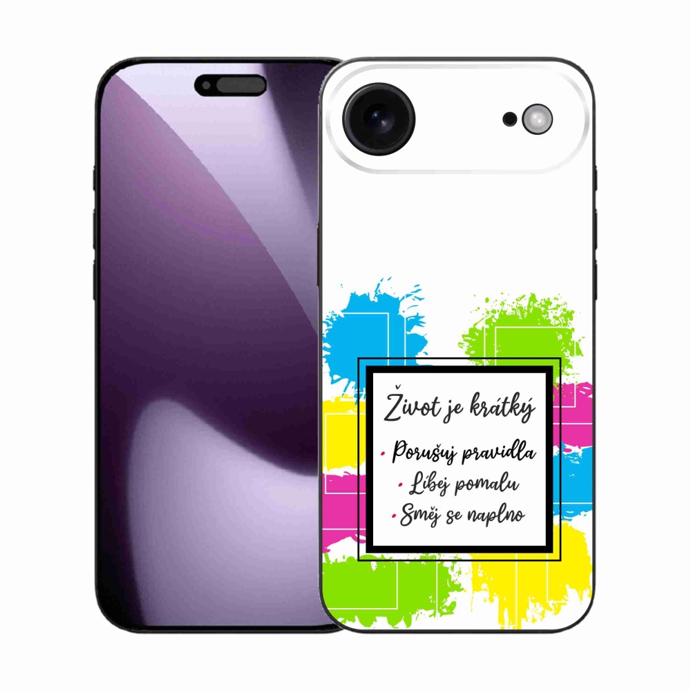 Gélový kryt mmCase na iPhone 17 Air - citát 5 biele pozadie