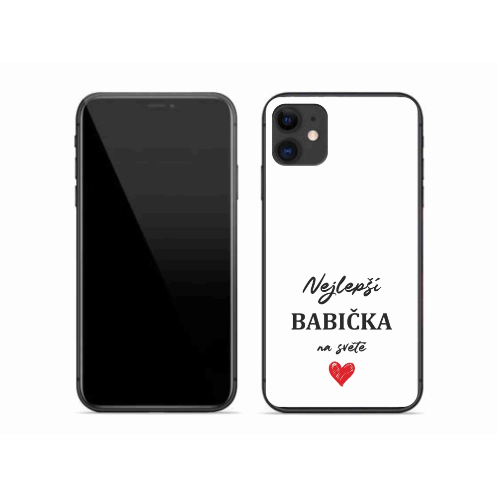 Gélový kryt mmCase na iPhone 11 - najlepšia babička 1 biele pozadie