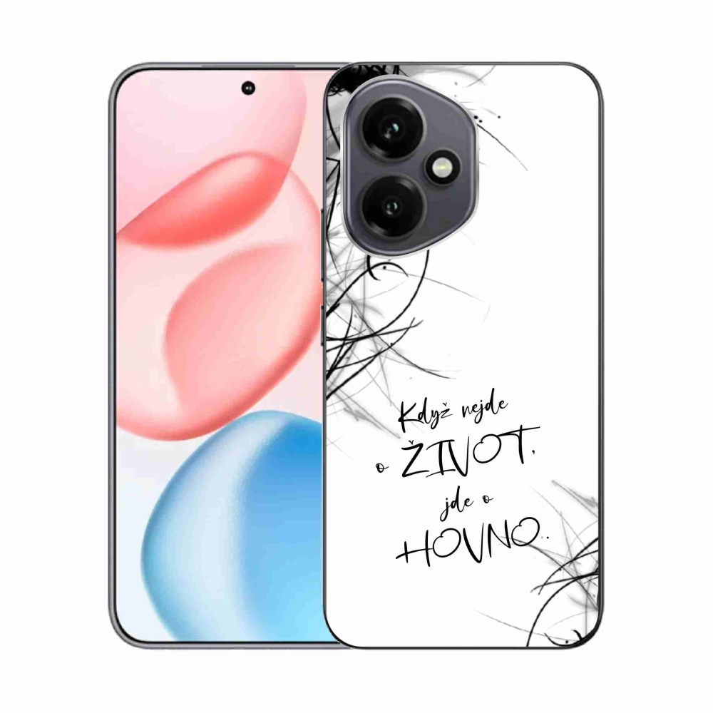 Gélový kryt mmCase na Honor 400 - vtipný text 16 biele pozadie
