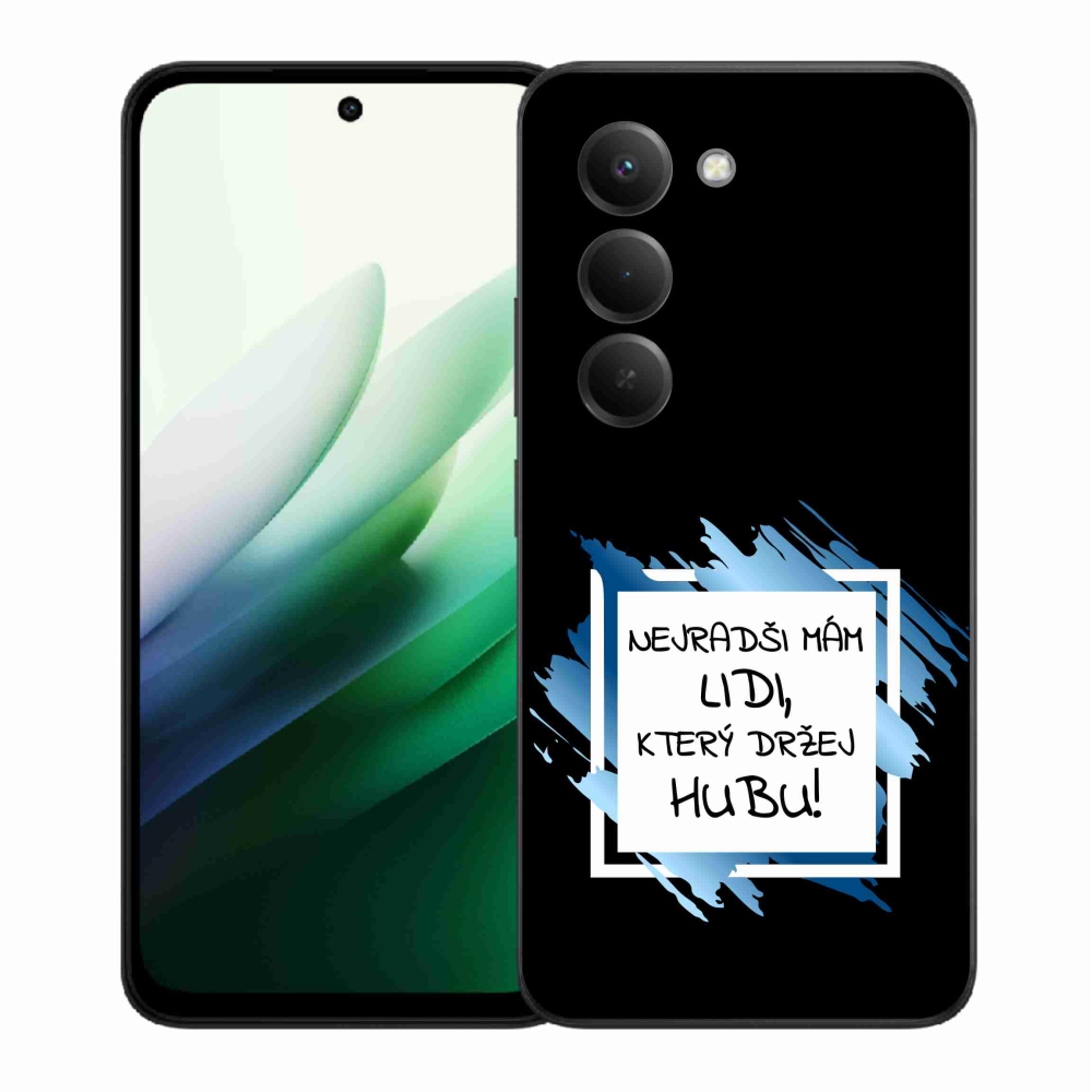 Gélový kryt mmCase na Xiaomi Redmi 15 5G - vtipný text 7 bieločierne pozadie