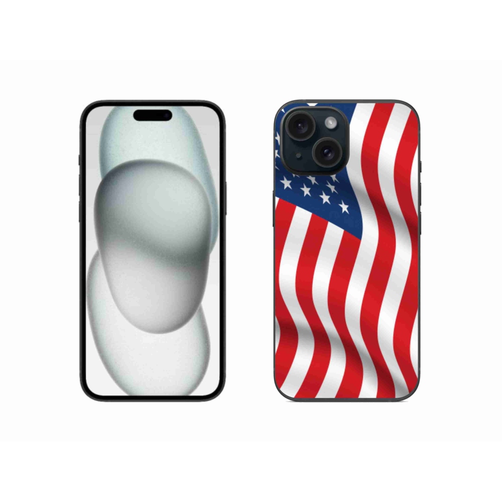 Gélový kryt mmCase na iPhone 15 - USA vlajka