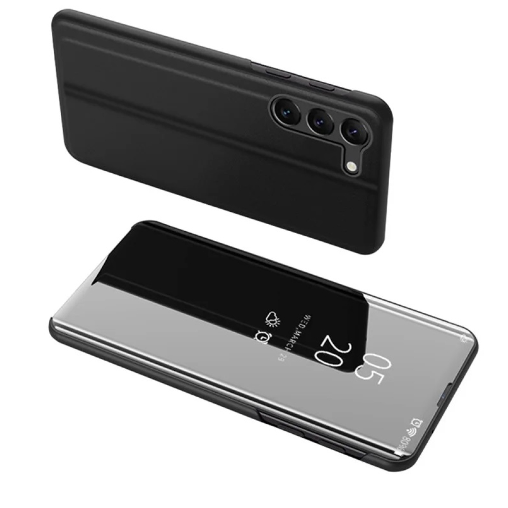 Clear zatvárací kryt s matným predkom pro Samsung Galaxy S24+ - čierne