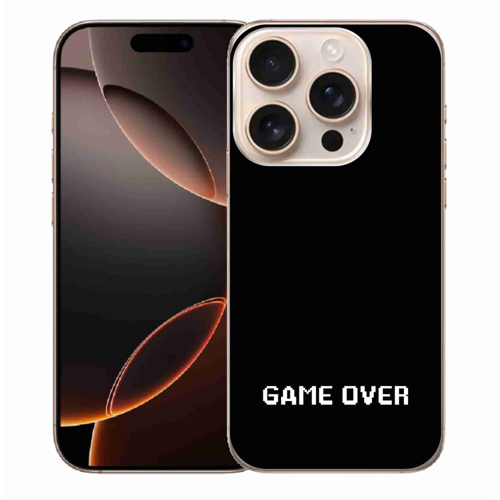 Gélový kryt mmCase na iPhone 16 Pro Max - game over čierne pozadie