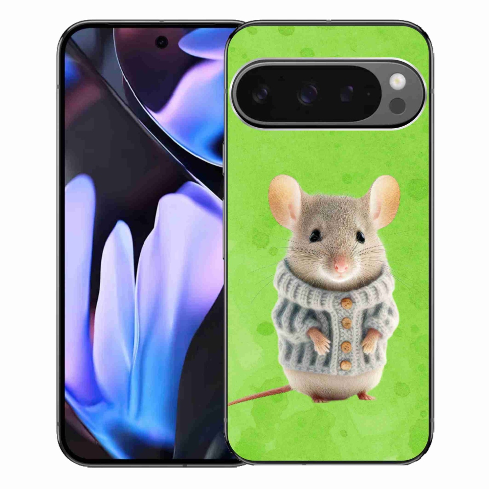 Gélový kryt mmCase na Google Pixel 9 Pro XL - myška vo svetri