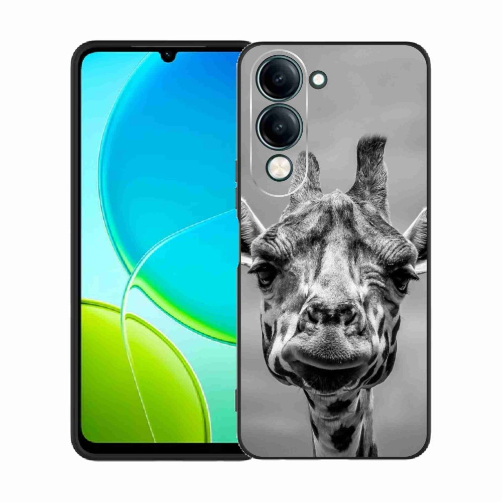 Gélový kryt mmCase na Vivo Y29s 5G - čiernobiela žirafa