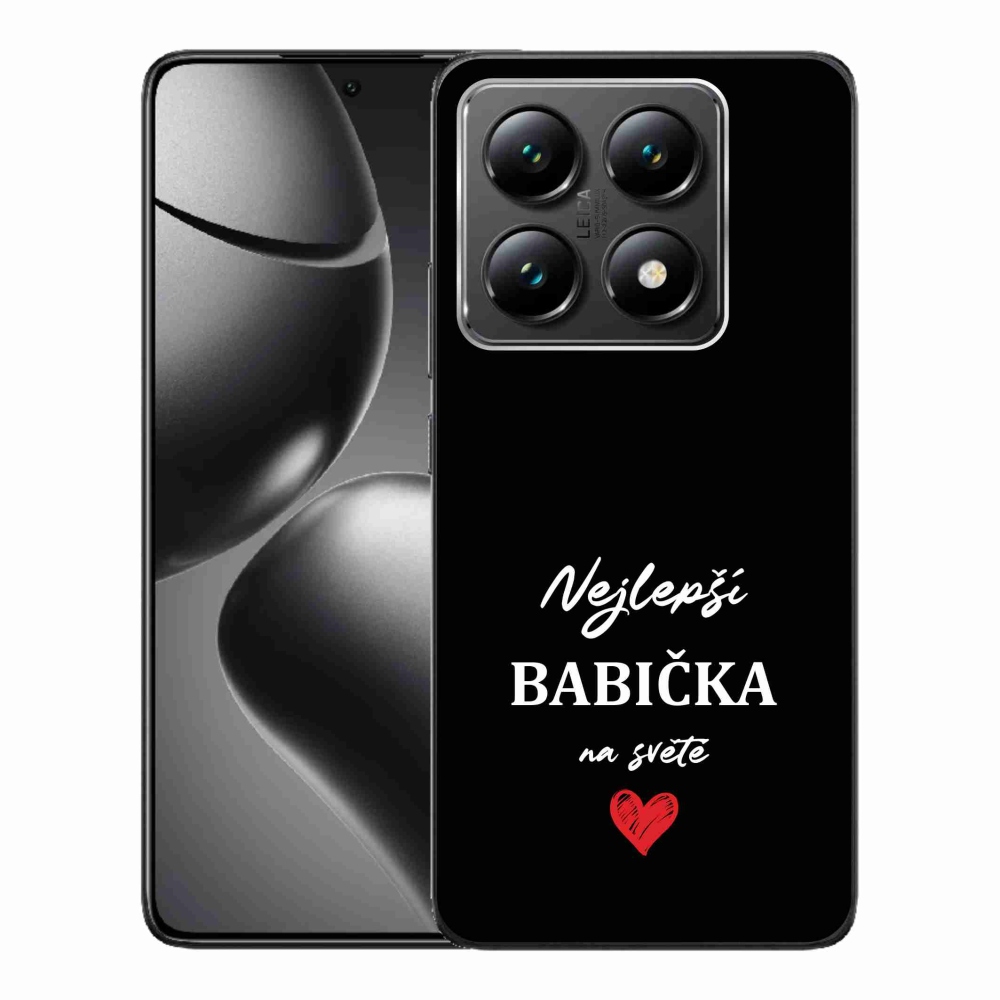 Gélový kryt mmCase na Xiaomi 14T - najlepšia babička 1 čierne pozadie