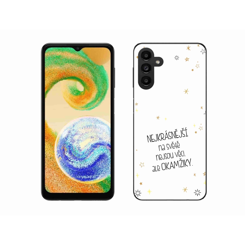 Gélový kryt mmCase na Samsung Galaxy A04s (164.7x76.7x9.1mm) - citát 4 biele pozadie