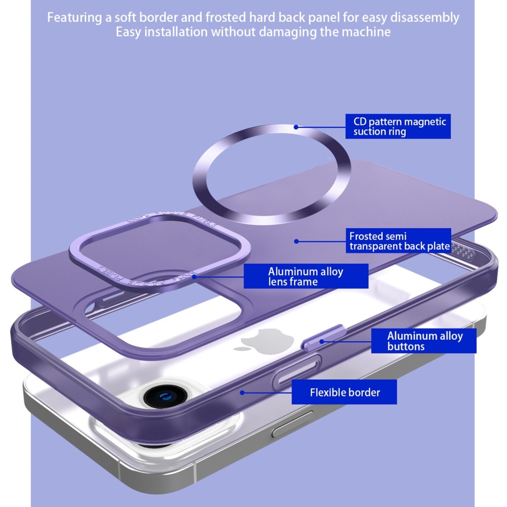 Rubber gélový obal s podporou MagSafe na iPhone 15 - fialový