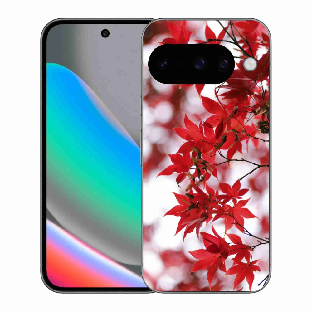 Gélový kryt mmCase na Google Pixel 10 - červené listy