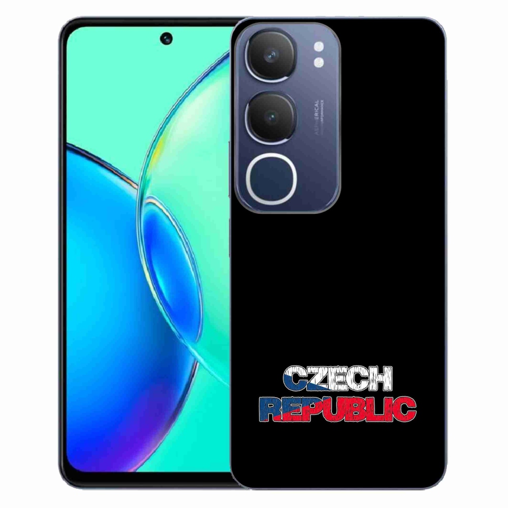 Gélový kryt mmCase na Vivo Y19s - Czech Republic čierne pozadie