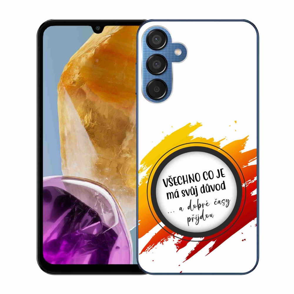 Gélový kryt mmCase na Samsung Galaxy M15 5G - citát 3 biele pozadie