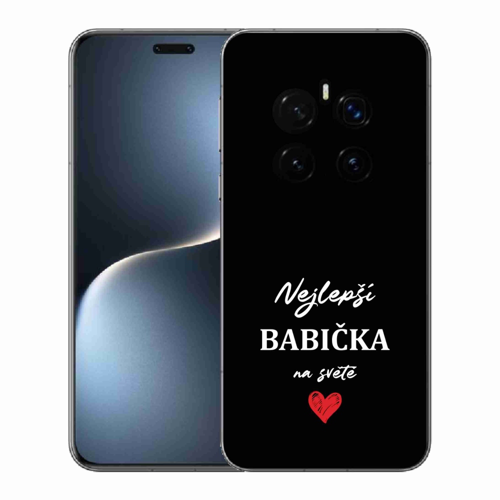 Gélový kryt mmCase na Honor Magic 7 Pro 5G - najlepšia babička 1 čierne pozadie