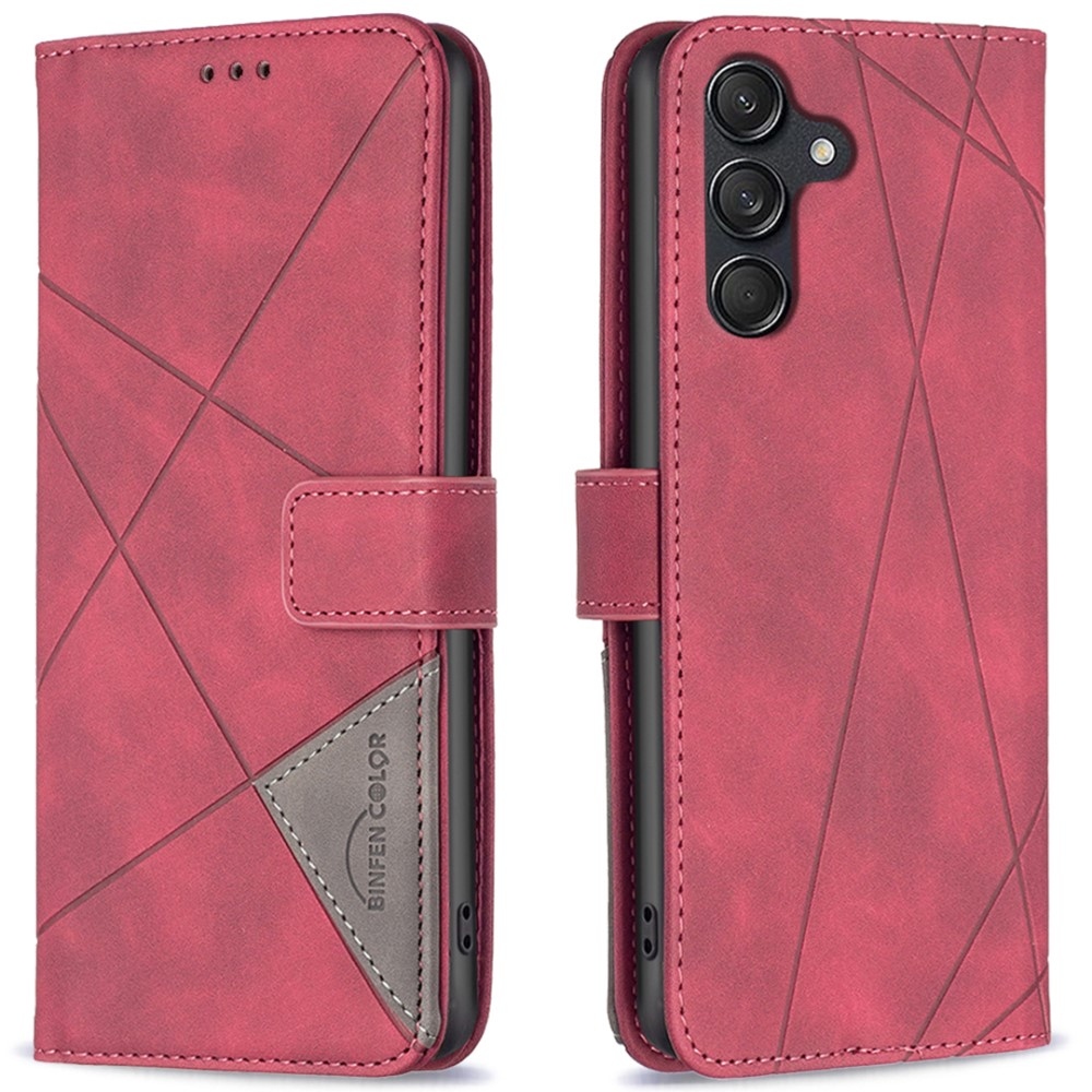 BINFEN knižkové púzdro na Samsung Galaxy M55 5G - červené