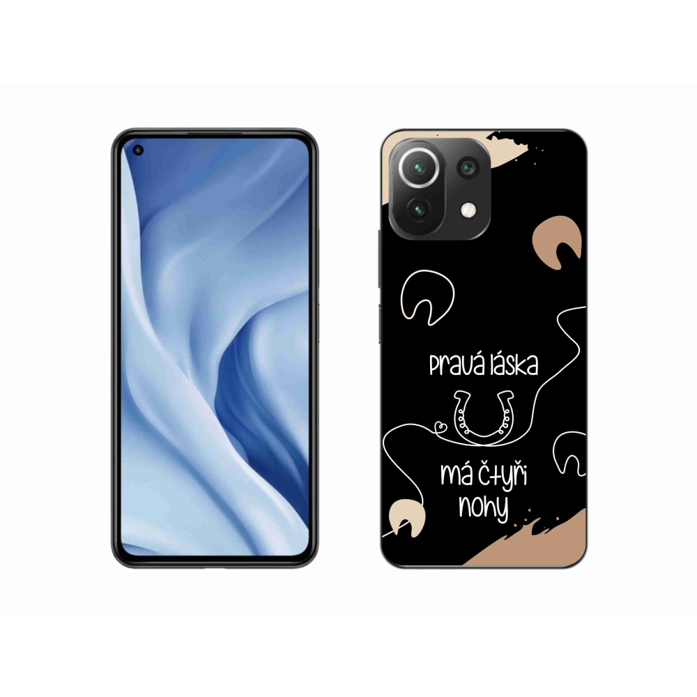 Gélový kryt mmCase na Xiaomi Mi 11 Lite 4G/5G - konský motív čierne pozadie