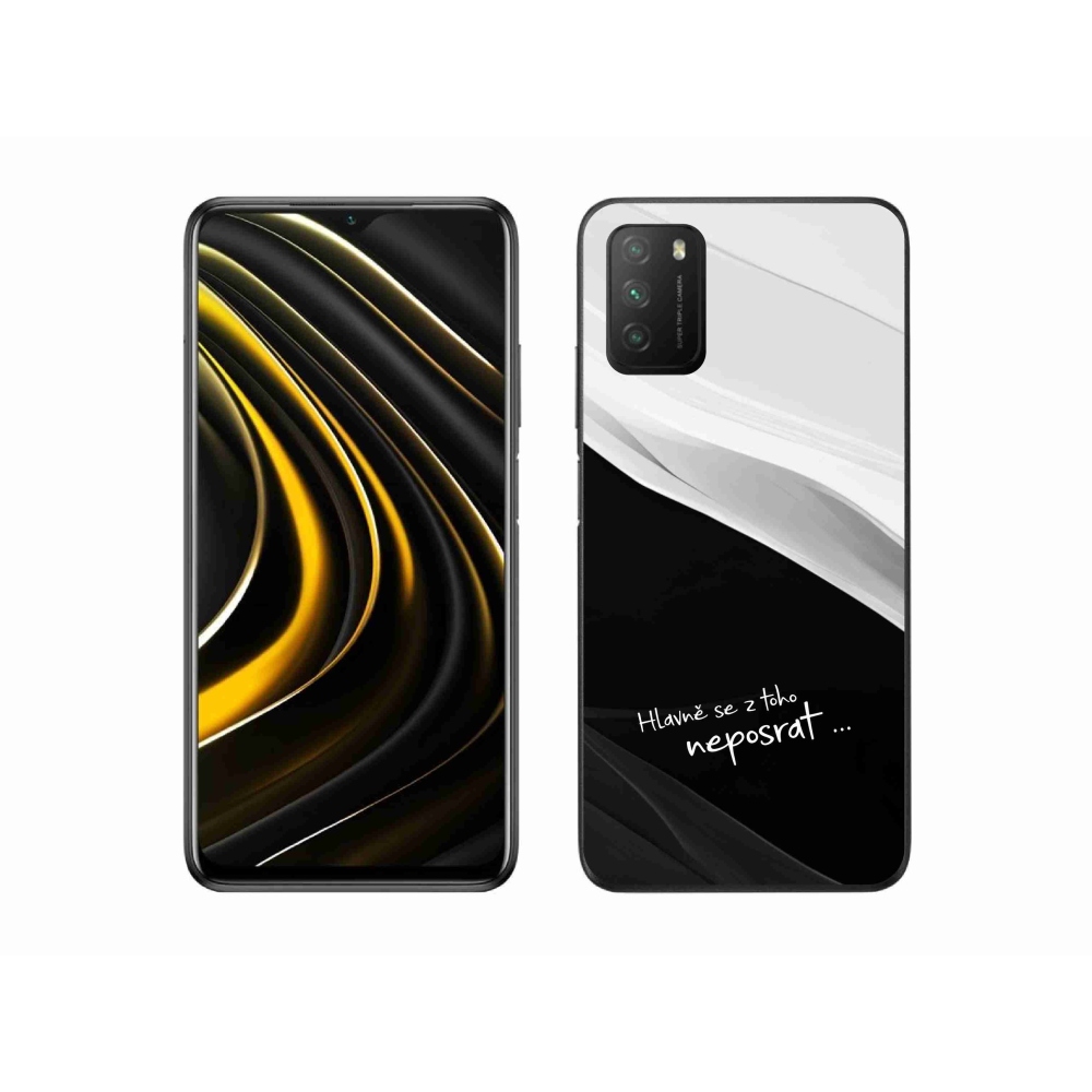Gélový kryt mmCase na Xiaomi Poco M3 - vtipný text 13 čiernobiele pozadie