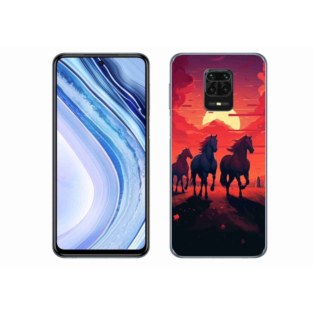 Gélový kryt mmCase na Xiaomi Redmi Note 9S - kone a západ slnka