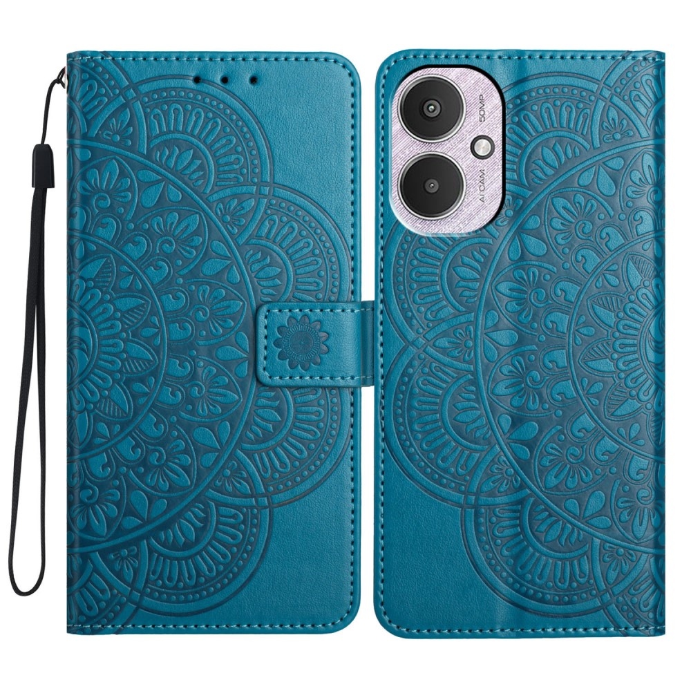 Mandala knižkové púzdro na Xiaomi Redmi 13C 5G - modré