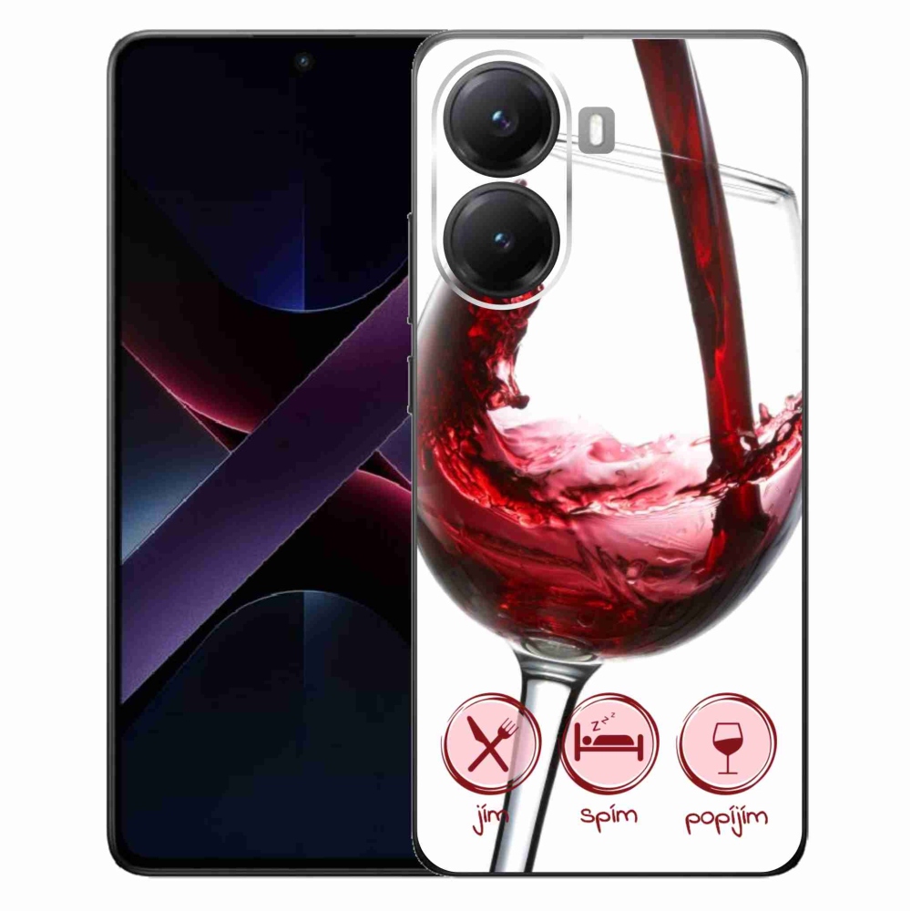 Gélový kryt mmCase na Xiaomi Poco X7 Pro 5G - pohár vína červené