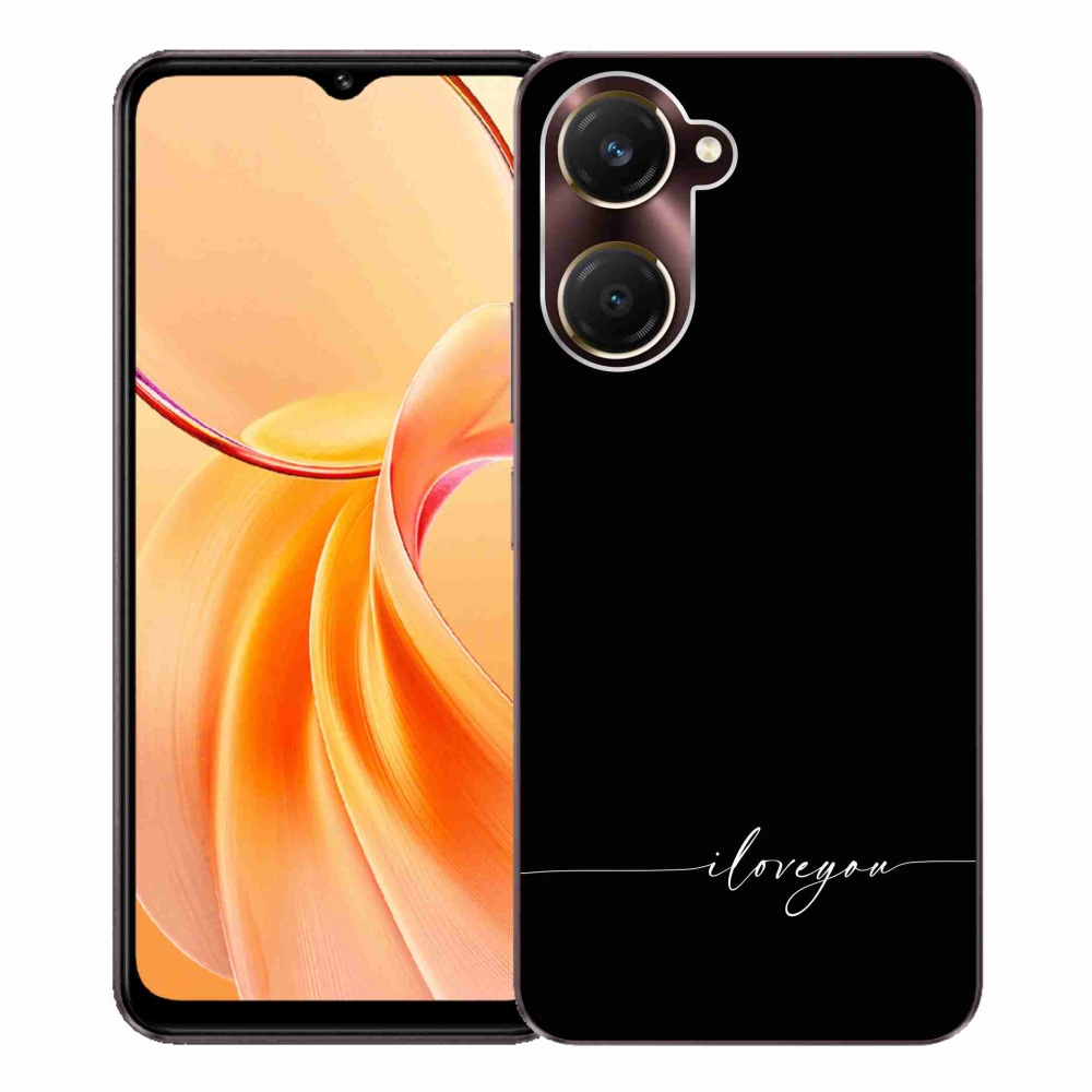 Gélový kryt mmCase na Vivo Y28s 5G - I love you čierne pozadie