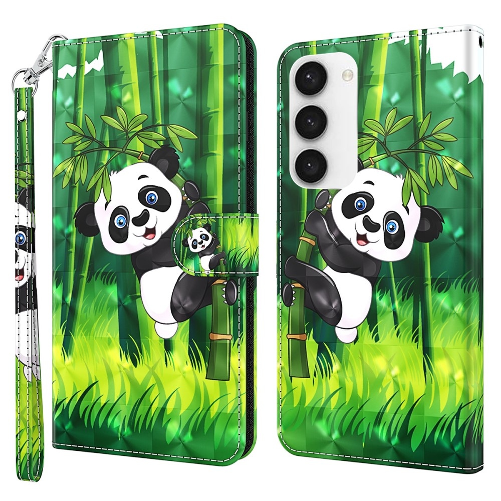 Print knižkové púzdro na Samsung Galaxy S24 - panda na bambuse