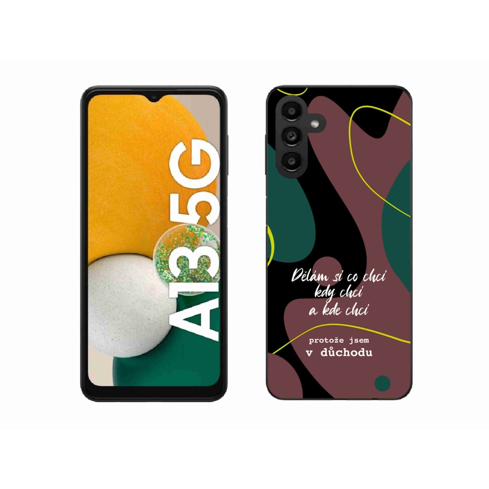 Gélový kryt mmCase na Samsung Galaxy A13 5G - vtipný text 10 čierne pozadie