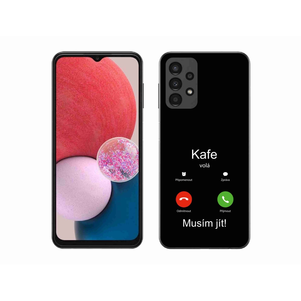 Gélový kryt mmCase na Samsung Galaxy A13 4G - kafe volá čierne pozadie