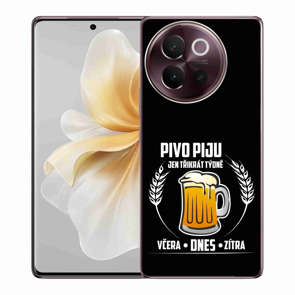 Gélový kryt mmCase na Vivo V40 Lite 5G - pivný motív čierne pozadie