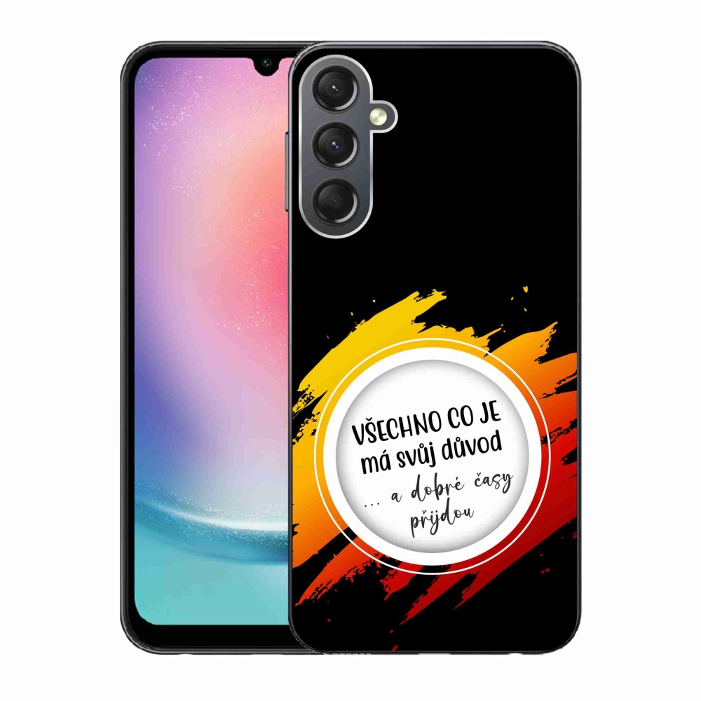 Gélový kryt mmCase na Samsung Galaxy A24 - citát 3 čierne pozadie