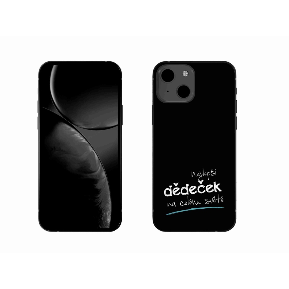 Gélový kryt mmCase na iPhone 13 6.1 - najlepší dedko 3 čierne pozadie