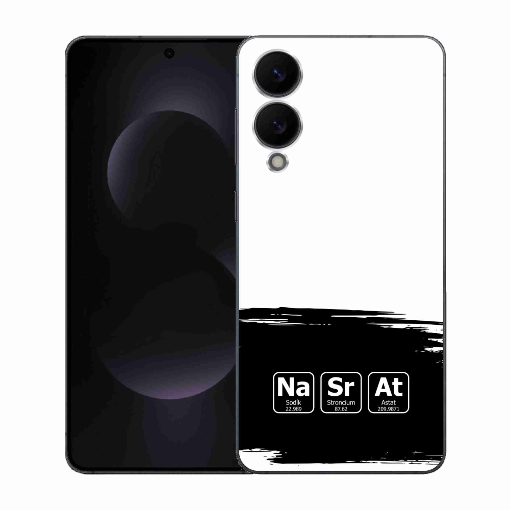 Gélový kryt mmCase na Samsung Galaxy S25 Edge - chemické prvky čiernobiele pozadie