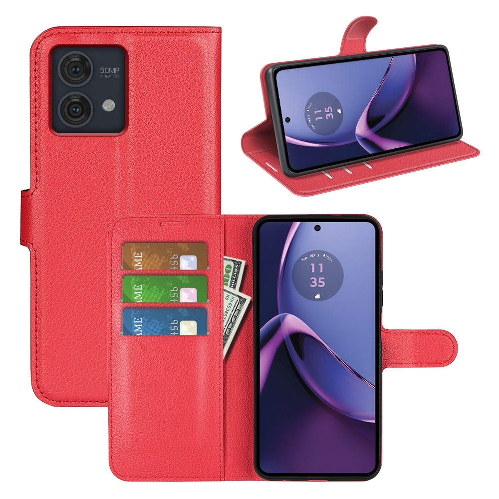 Litchi knižkové púzdro na Motorola Moto G84 5G - červené